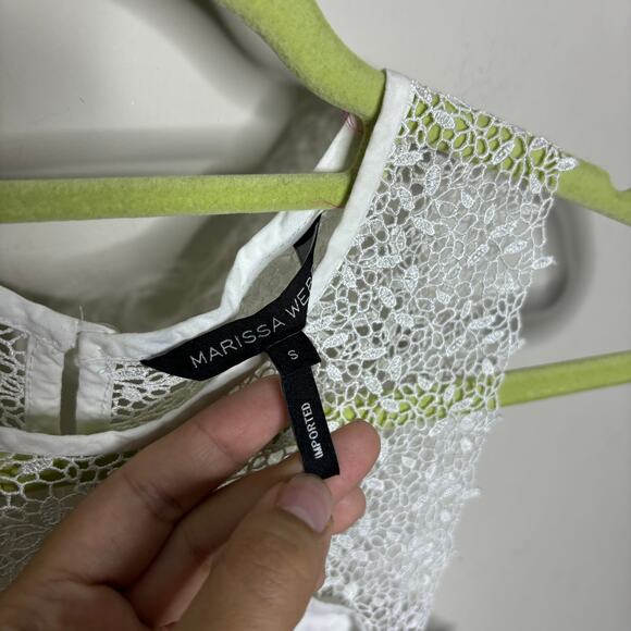 Marissa Webb Collective White Ruffle Lace Top Sz S - Picture 4 of 12